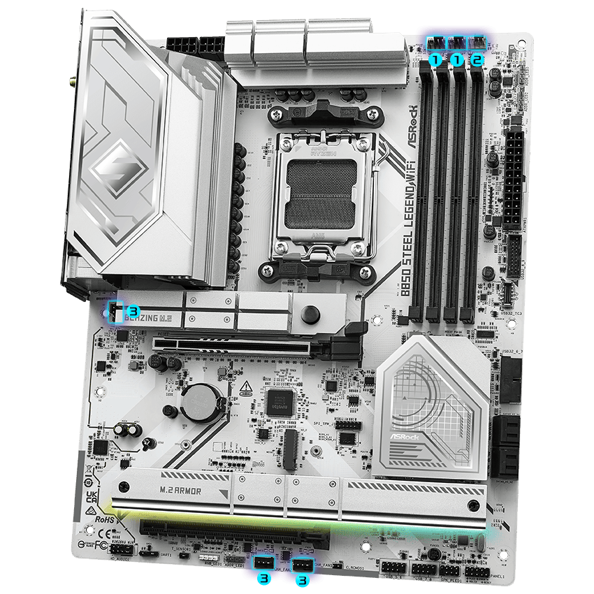 ASRock B850 STEEL LEGEND WIFI AM5 ATX Motherboard - Newegg.com